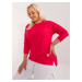 Red smooth blouse plus size asymmetrical cut