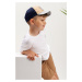 Detská čiapka Jamiks bordová farba biela, z tenkej pleteniny,