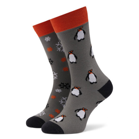 Funny Socks Ponožky Vysoké Unisex Penguin SM1/09 Sivá