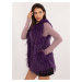 Dark purple fur vest with pockets