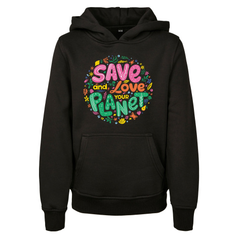 Kids Save And Love Hoody Black mister tee