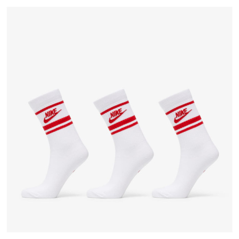 Nike NSW Everyday Essential Crew Socks 3-Pack Bílé/Červené