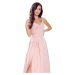 CHIARA - Elegantné dámske maxi šaty na ramienkach v púdrovo ružovej farbe 299-2