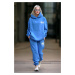 Madmext Women's Blue Hooded Tracksuit