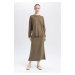 DEFACTO A Cut Basic Plain Knitwear Maxi Skirt