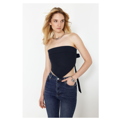 Trendyol Limited Edition Navy Blue Strapless Woven Blouse