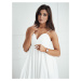 Biele romantické midi šaty ELIENE EY2444