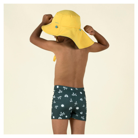 Detské boxerkové plavky tmavozelené s potlačou Sun NABAIJI