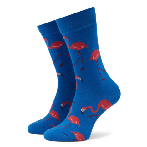 Funny Socks Ponožky Vysoké Unisex Flamingos SM1/02 Modrá