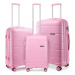Ružový prémiový plastový kufor s TSA zámkom &quot;Solid&quot; - veľ. M, L