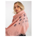 Powdery pink women's scarf with print