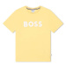 Detské bavlnené tričko BOSS žltá farba, s potlačou