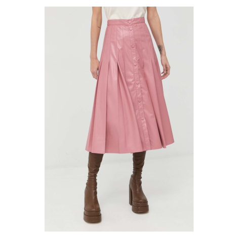 Sukňa Twinset ružová farba, maxi, áčkový strih
