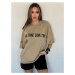 Women's T-shirt with print BONGANIR beige Dstreet