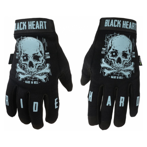 rukavice BLACK HEART Moto W-TEC Web Skull