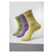 Heart Oneline Socks 3-Pack - lightlilac+li.green+li.yellow