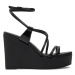 Calvin Klein Sandále Wedge Sandal 70 Lth HW0HW01952 Čierna