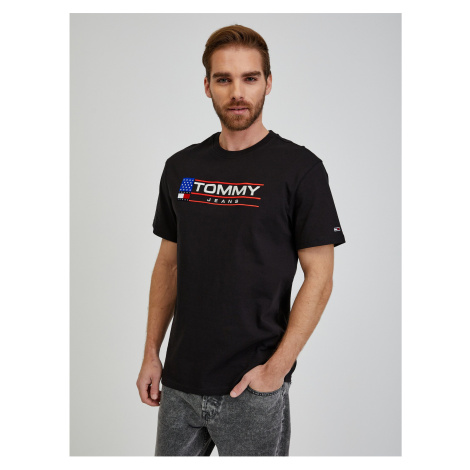 Black Mens T-Shirt Tommy Jeans - Men Tommy Hilfiger