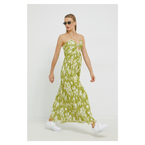 Šaty Abercrombie & Fitch zelená farba, midi, áčkový strih
