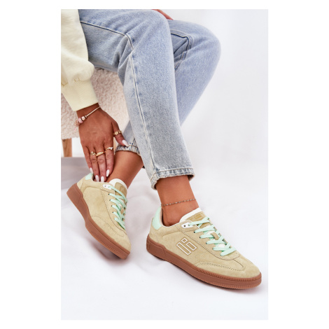 Semišové Sportové Topánky Tenisky Dámske D.Franklin Limetkové