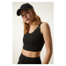 Happiness İstanbul Black Strap Shaper Knitted Sports Bra