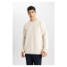 DEFACTO Oversize Fit Wide Pattern Crew Neck Knitwear Sweater