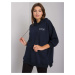 Dark blue cotton sweatshirt with pockets