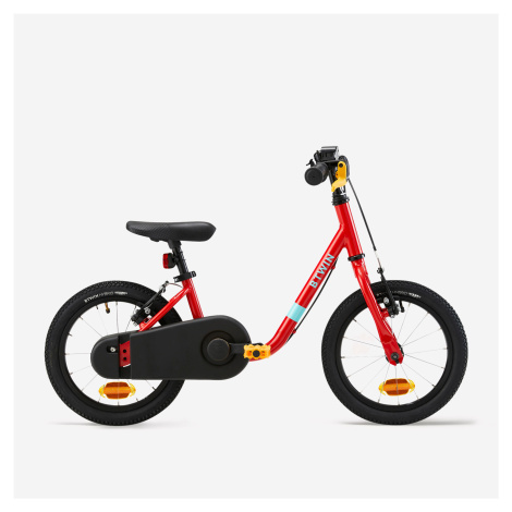 Detský bicykel s odrážadlom 2v1 Discover 500 3 až 5 rokov 14-palcový červený