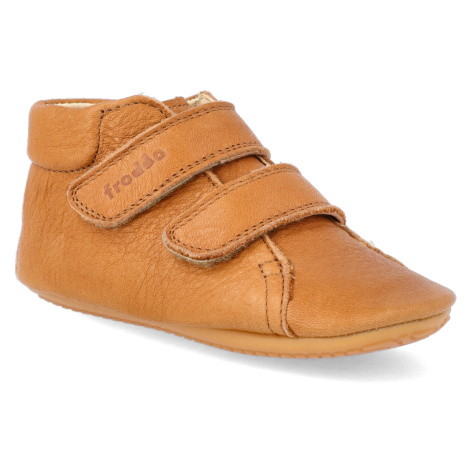 Barefoot capačky Froddo - Prewalkers D-Velcro Cognac hnedé