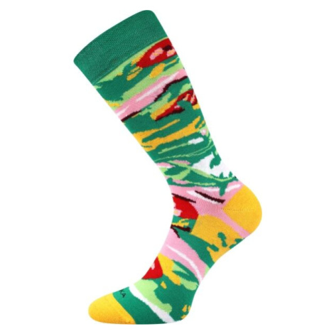 Lonka PIZZA ITALIAN Pánske ponožky, zelená, veľkosť