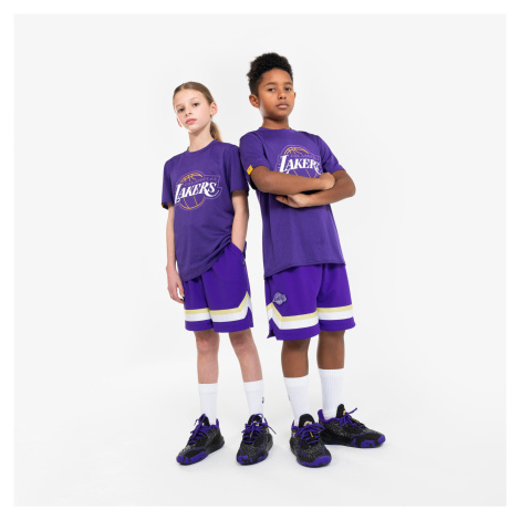 Detské basketbalové šortky SH 900 NBA Lakers fialové TARMAK