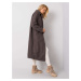 TMAVOSIVÝ DÁMSKY DLHÝ KABÁT TEDDY COAT 217-PL-23335.84-GREY