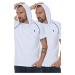 DOUBLE SET T8570 DEWBERRY HOODED MEN'S T-SHIRT-WHITE-WHITE