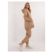 Dámska béžová tepláková súprava s oversize mikinou a topom EM-KMPL-847.68-beige