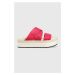 Šľapky Calvin Klein Jeans FLATFORM SANDAL WEBBING dámske, ružová farba, na platforme, YW0YW00966