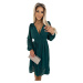 Chiffon long-sleeved midi dress with a Numoco neckline