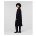 Kabát Karl Lagerfeld Satin Lapel Tailored Coat Čierna