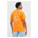 Bavlnené tričko HUF oranžová farba, s potlačou