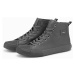 Ombre Men's high-top sneakers with decorative toe - gray