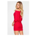 Mini šaty bez ramienok M723 červené - MOE červená