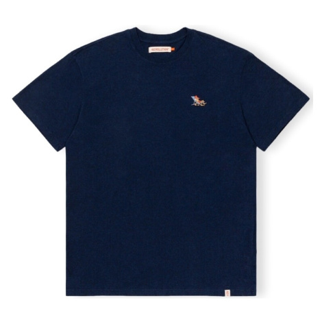 Revolution  T-Shirt Loose 1264 LAZ - Navy  Tričká a polokošele Modrá