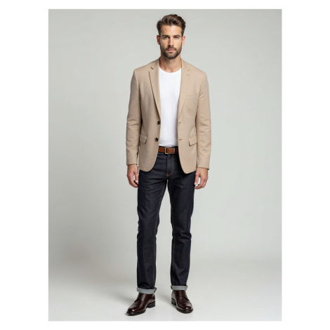 Ombre Elegant men's SLIM FIT jacket with rayon - beige