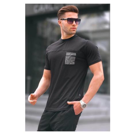 Madmext Black Men's Regular Fit T-Shirt with Patch Pockets 6102.