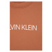Detská bavlnená mikina Calvin Klein Jeans oranžová farba, s potlačou