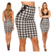 Sexy KouCla pencil skirt in houndstooth pattern blackwhite