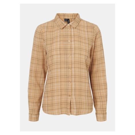 Beige plaid shirt VERO MODA Flo - Women