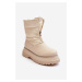 Women's snow boots with a thick sole with a zipper GOE beige