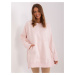 Svetloružová vyteplená oversize mikina bez kapucne EM-BL-664.98P-light pink