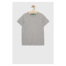 Detské bavlnené tričko United Colors of Benetton šedá farba, jednofarebný