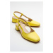 LuviShoes 66 Women's Yellow Heeled Sandals